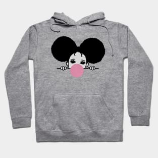 Cute Afro Girl Popping Gum, Black Girl Magic Hoodie